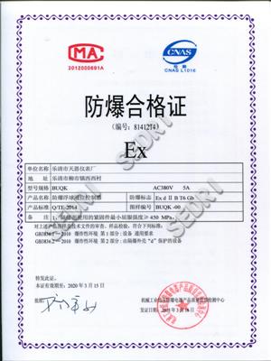 The explosion-proof certificate of BUQK 